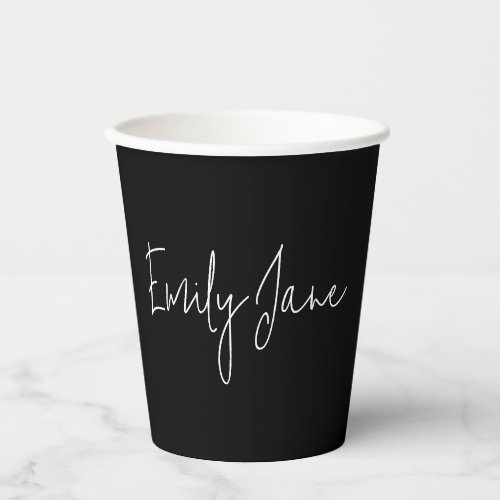 Modern Minimalist Hand Lettered Name Paper Cups