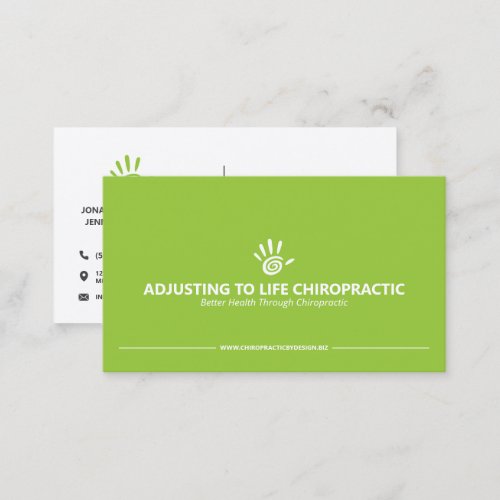 Modern Minimalist Hand Logo Chiropractor Business Card