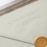Modern & Minimalist Hand-Written Return Address  Embosser<br><div class="desc">Modern, minimalist, and hand-written embosser design! This design features your name and surname in script calligraphy lettering and your address details in modern typography. Click "Personalize this template" and easily change the text in the boxes provided. Perfect for personal use as well as occasions! If you need any help, feel...</div>