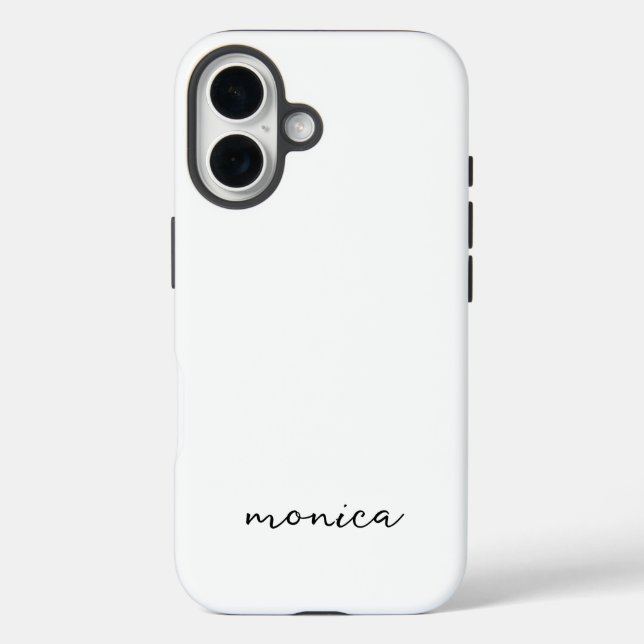 Modern Minimalist Handwriting Script White Case-Mate iPhone Case (Back)