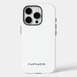 Modern Minimalist Handwriting Script White iPhone 16 Pro Case