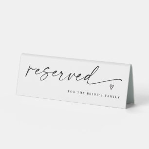 Modern Minimalist Handwriting Wedding Reserved Table Tent