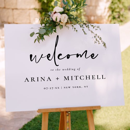 Modern Minimalist Handwriting Wedding Welcome Sign