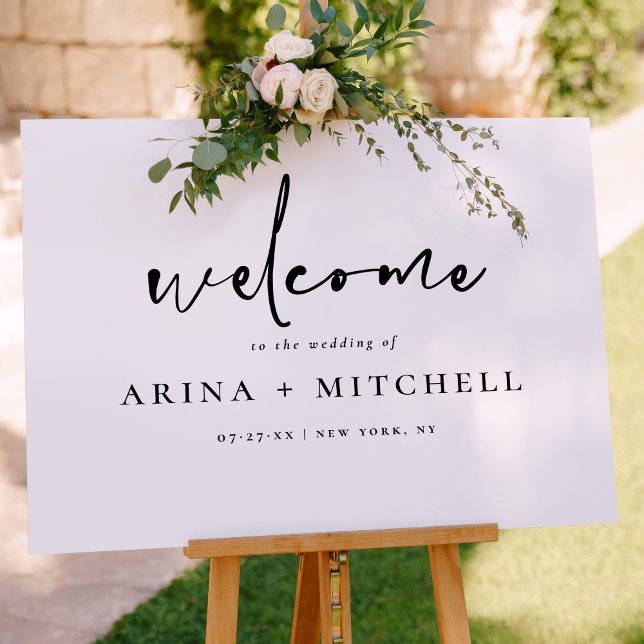 Modern Minimalist Handwriting Wedding Welcome Sign (Welcome Sign Mock-up)