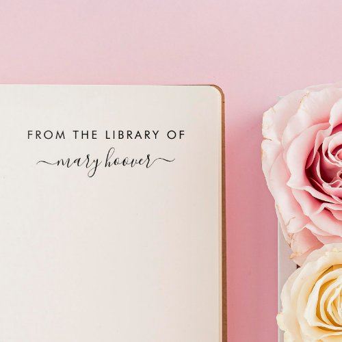 Modern Minimalist Handwritten From The Library Of Rubber Stamp