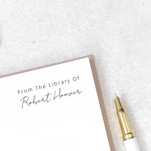 Modern Minimalist Handwritten From The Library Of Rubber Stamp