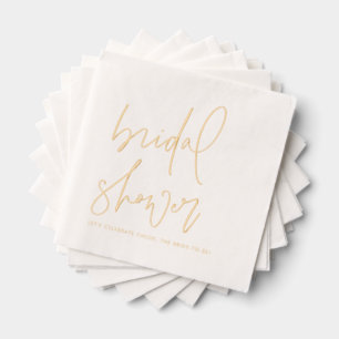 Modern Minimalist Handwritten Script Bridal Shower Foil Napkins