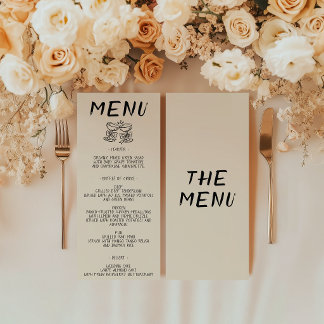 Modern Minimalist Handwritten Wedding Menu