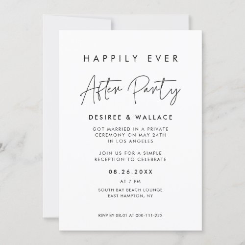 Modern Minimalist Happily ever after party Invitation