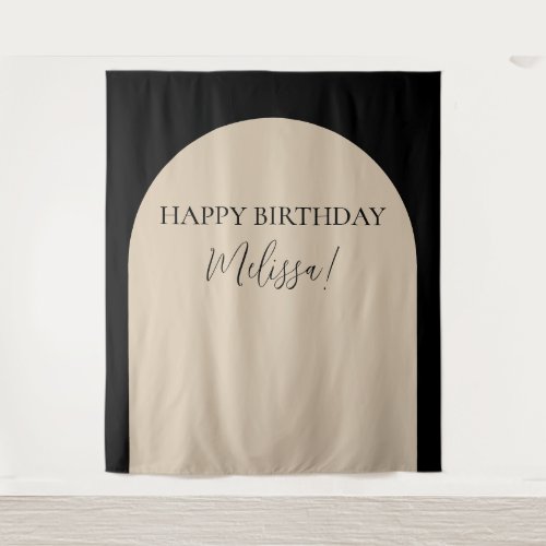 Modern Minimalist Happy Birthday Photo Backdrop