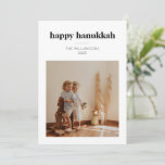 Modern Minimalist Happy Hanukkah Photo Simple  Holiday Card<br><div class="desc">Modern Minimalist Happy Hanukkah Photo Holiday Card</div>
