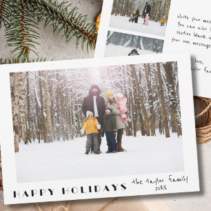 Modern Minimalist Happy Holidays Photo Holiday Card