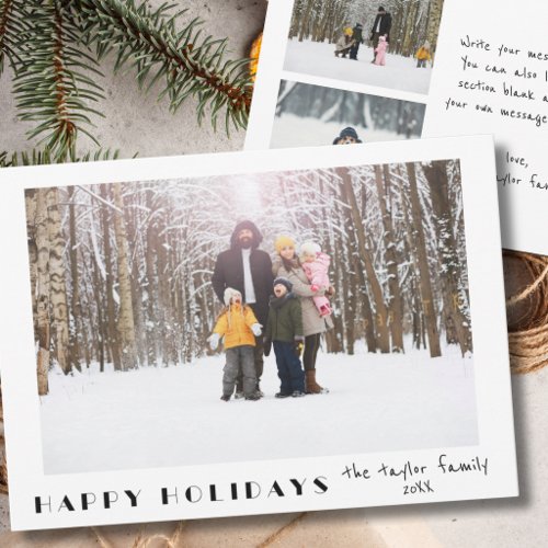 Modern Minimalist Happy Holidays Photo Holiday Card