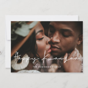 Modern minimalist Happy Kwanzaa photo Holiday Card