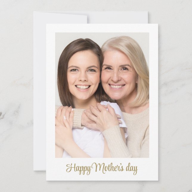 Modern Minimalist Happy Mother's Day Photo Card (Front)