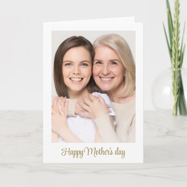 Modern Minimalist Happy Mother's Day Photo  Card (Front)