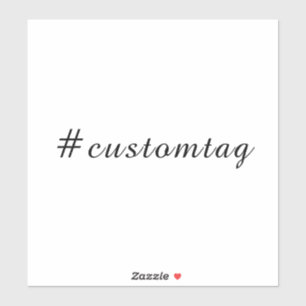 Modern Minimalist Hashtag Design Sticker
