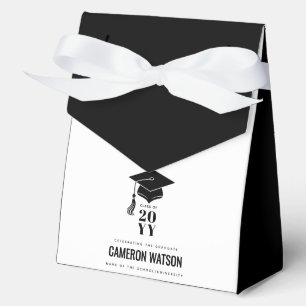 Modern Minimalist Hat and Tassel Graduation Favor Boxes