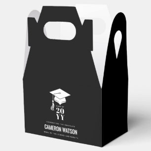 Modern Minimalist Hat and Tassel Graduation Favor Boxes