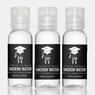 Modern Minimalist Hat and Tassel Graduation Hand Sanitizer