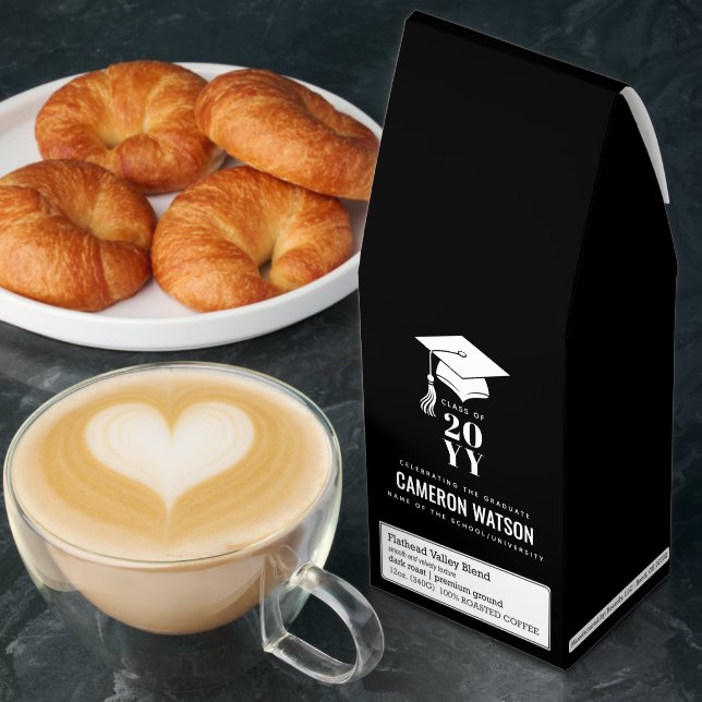 Modern Minimalist Hat and Tassel Graduation Roasted Coffee (Breakfast)
