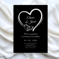 Modern minimalist heart wedding couple ring