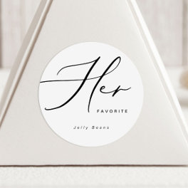 Modern Minimalist Her Favorite Favor Round Sticker