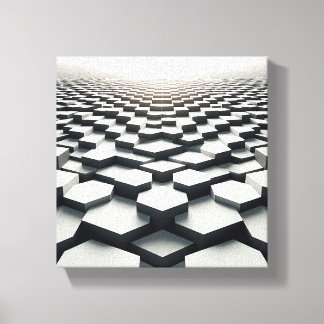 Modern Minimalist Hexagonal Matrix - Abstract 3D  Canvas Print