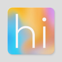 Modern minimalist "hi" colorful ombre gradient square business card