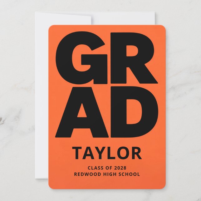 Modern Minimalist High School Graduate Graduation Announcement (Front)