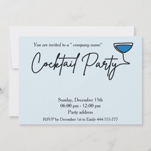 Modern minimalist holiday cocktail party corporate invitation