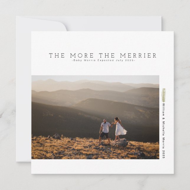 Modern Minimalist Holiday | Pregnancy announcement (Front)