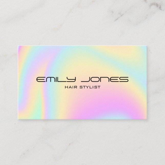 Modern Minimalist Holographic Business Card (Front)