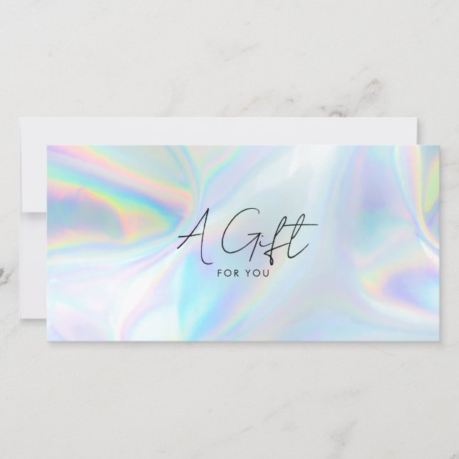 Modern Minimalist Holographic Gift Certificate (Front)