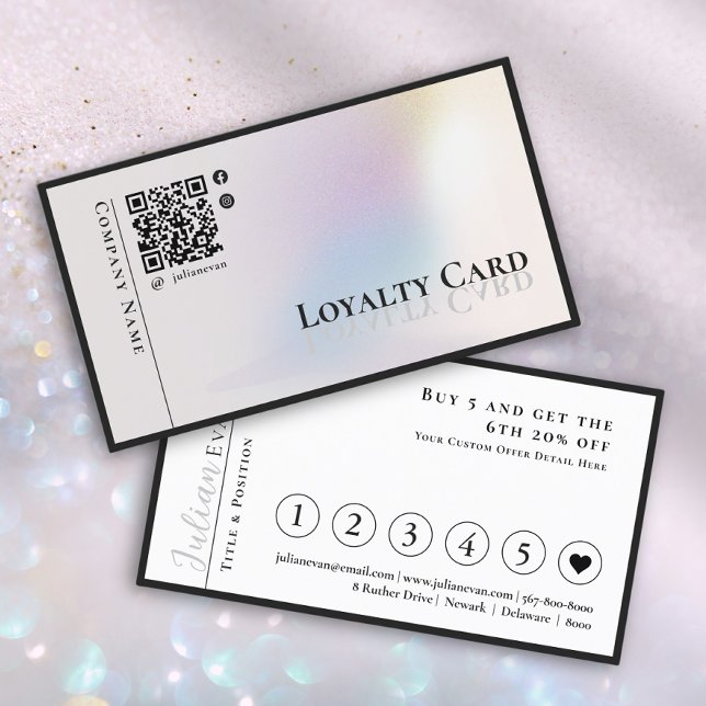 Modern Minimalist Holographic silver Loyalty Card (Creator Uploaded)
