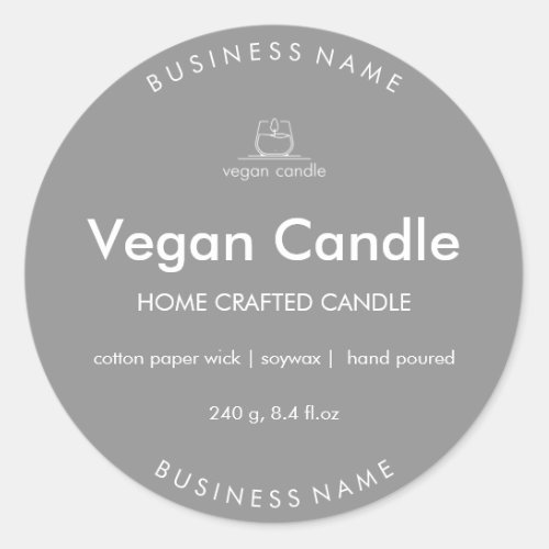 Modern Minimalist Homemade Candle Product Label