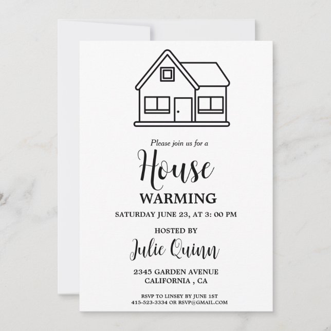 Modern Minimalist House warming Party  Invitation (Front)