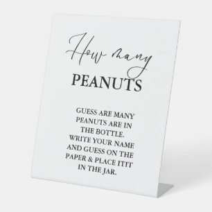 Modern Minimalist How many Peanut Baby Shower Game Pedestal Sign
