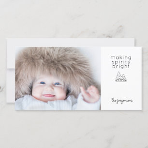 Modern Minimalist Hygge Christmas Holiday Photo Card