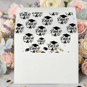 Modern Minimalist I did it Graduation Envelope