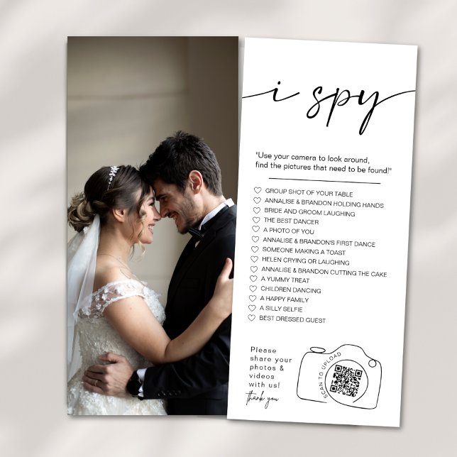 Modern Minimalist I spy wedding game Share photos  Menu (Creator Uploaded)