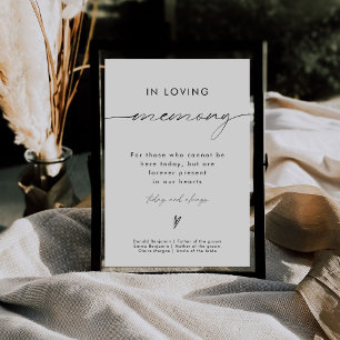 Modern Minimalist In Loving Memory Wedding Sign