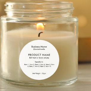 Modern Minimalist Ingredients Product Label