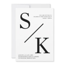 Modern Minimalist Inital Wedding Invitation