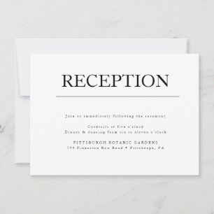 Modern Minimalist Inital Wedding Reception Card