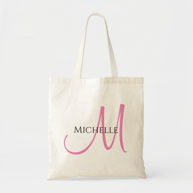 Modern Minimalist Initial Letter Monogram Template Tote Bag (Front)