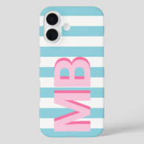 Modern Minimalist Initial Monogram iPhone 16 Case