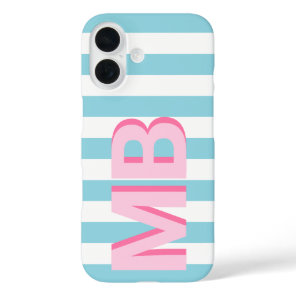 Modern Minimalist Initial Monogram iPhone 16 Case