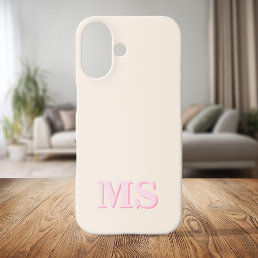 Modern Minimalist Initial Monogram iPhone 16 Case