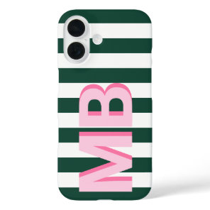 Modern Minimalist Initial Monogram iPhone 16 Case